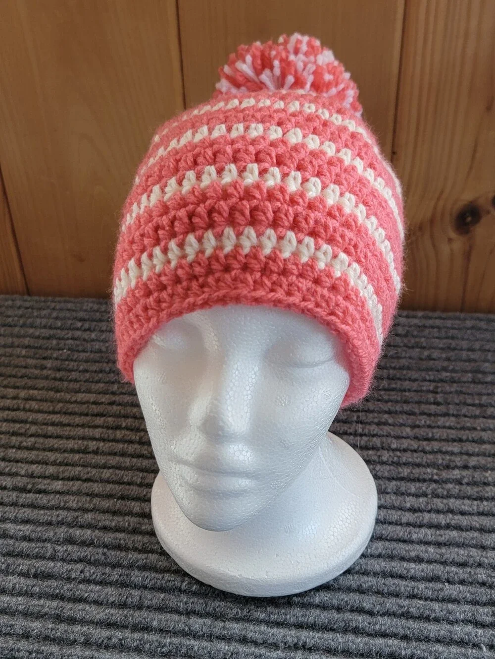 Adult Winter Crochet Hat With Pom Pom